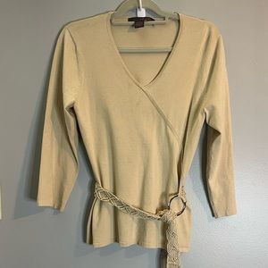 Willi Smith Womens beige 3/4 Sleeve Pullover Sweater SZ/Large